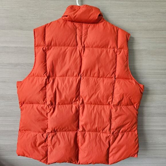 Lands End Down Puffer Vest Snap Orange Womens Size XL 18-20 Outerwear Gorpcore - Picture 4 of 12